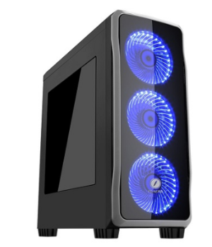 FRISBY mid Tower 650W Gaming FC 9235G ATX PC Kasası Pencereli Siyah 3x 12cm Mavi LED Fan